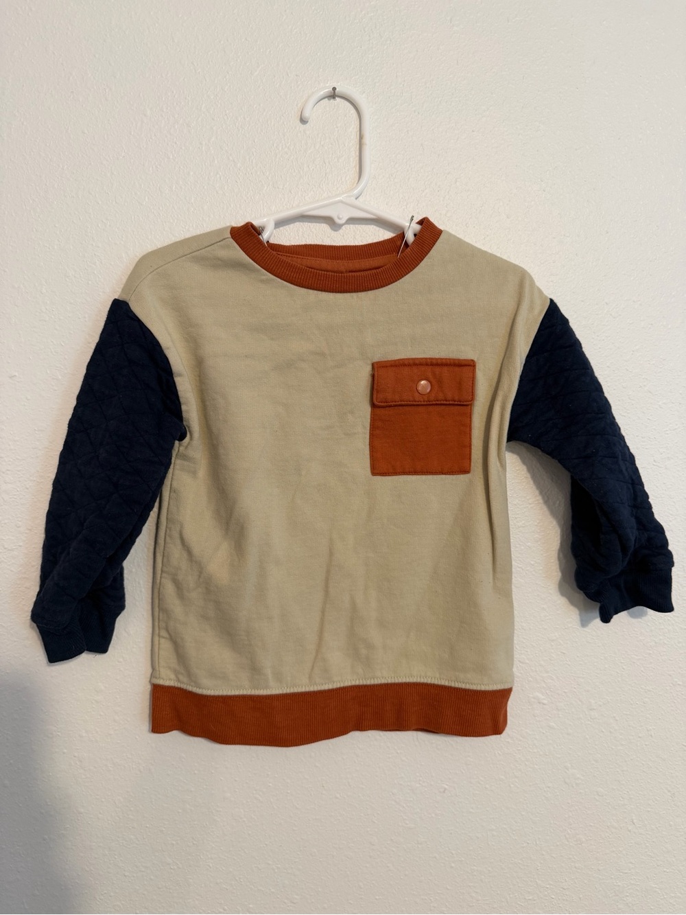 Amazon Colorblock Kids Sweatshirt in Beige, Rust & Navy